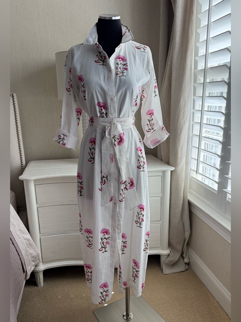 Pink Custom Shirt Dress. Sz S